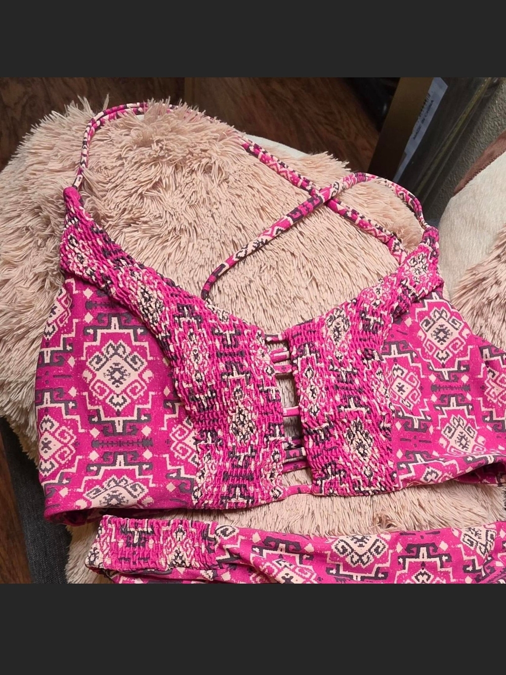 Pink Geometric Two-Piece Bikini Set - Picture 2 of 4
